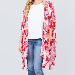Slide Slit Print Kimono Cardigan